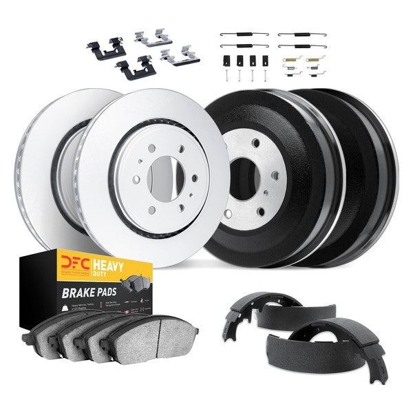 DFC 98-99 Dodge Durango Front & Rear Geospec Rotors with Heavy Duty Pads w/Drums/Shoes/Hardware
