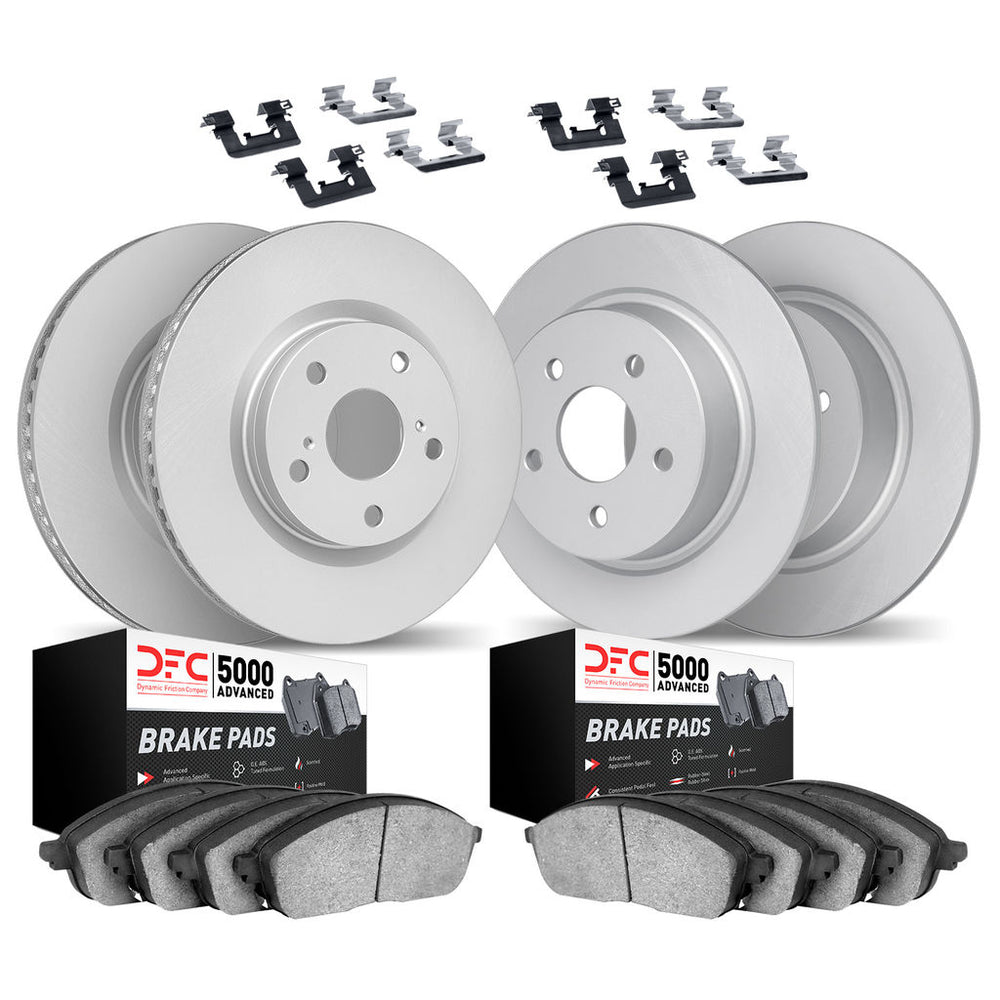 DFC 16-21 Honda Civic Front & Rear Geospec Rotors with 5000 Advanced Brake Pads w/Hardware