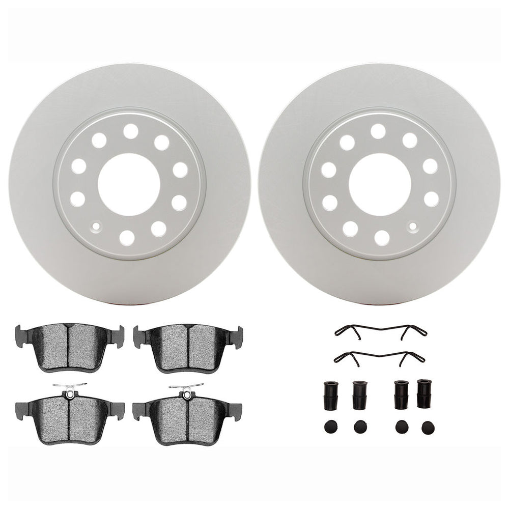 DFC 18-25 Audi Q2 Rear Geospec Rotors with Euro 5000 Ceramic Brake Pads w/Hardware
