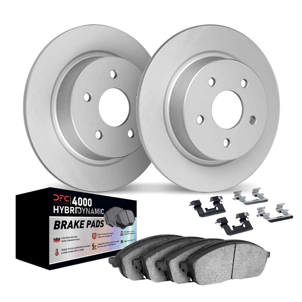 DFC 01-10 Hyundai Santa Fe Rear Geospec Rotors w/4000 HybriDynamic Brake Pads w/Hardware