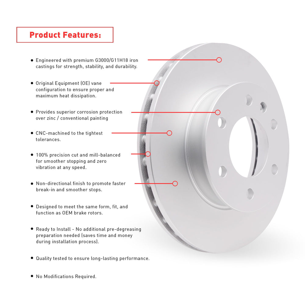DFC 11-12 Jeep Liberty Front Geospec Rotors w/4000 HybriDynamic Brake Pads w/Hardware