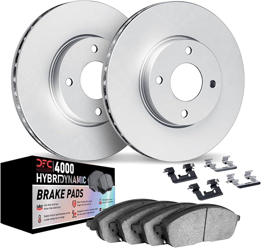DFC 89-97 Dodge Colt Front Geospec Rotors w/4000 HybriDynamic Brake Pads w/Hardware
