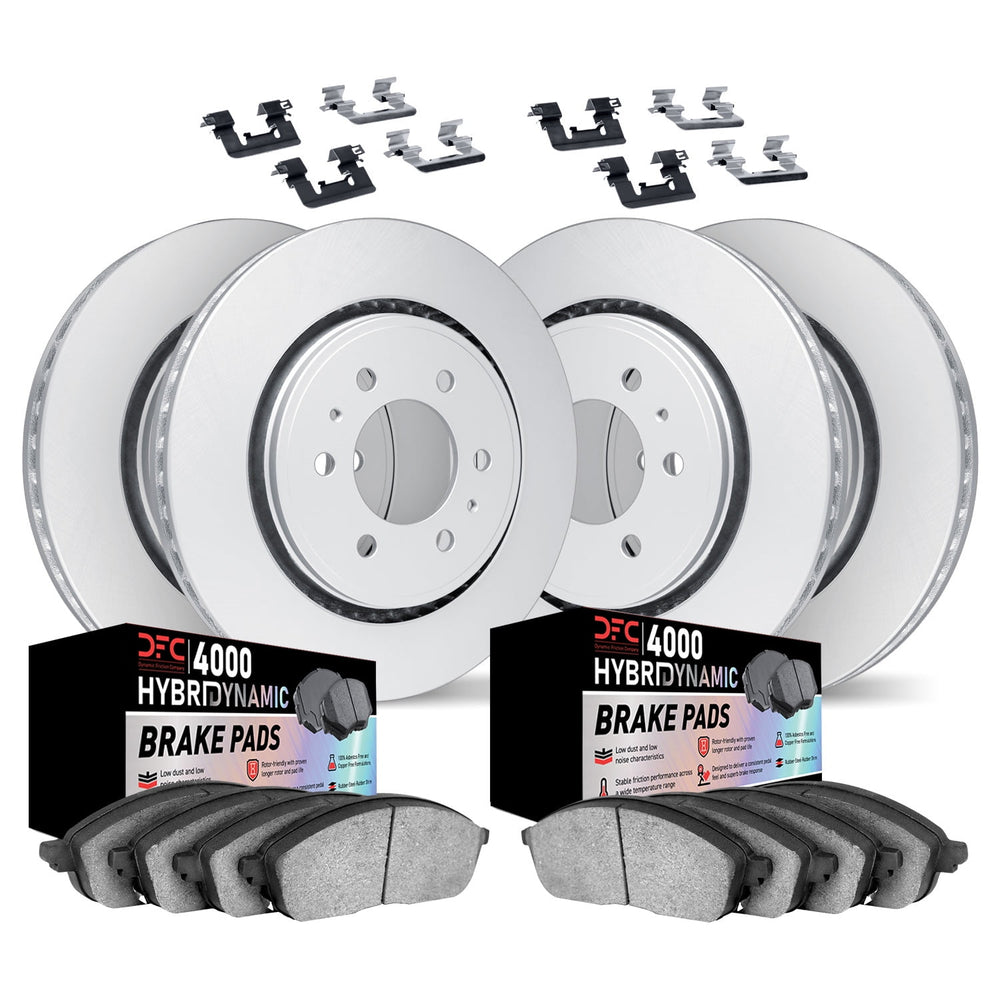 DFC 92-02 Acura SLX Front & Rear Geospec Rotors w/4000 HybriDynamic Brake Pads w/Hardware
