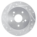 DFC 07-14 Suzuki SX4 Crossover Rear Left Drilled & Slotted Silver Brake Rotor