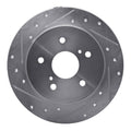 DFC 10-13 Suzuki Kizashi Rear Left Drilled & Slotted Silver Brake Rotor
