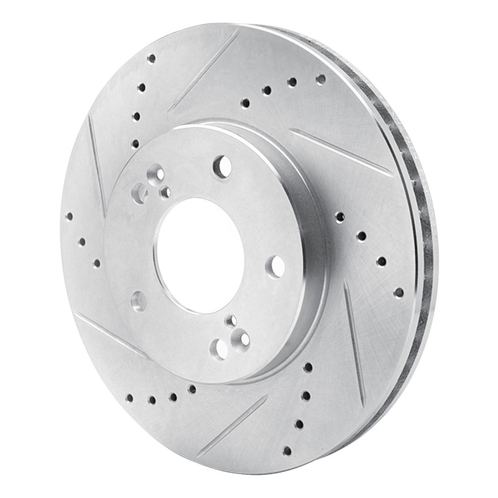 DFC 01-03 Hyundai XG300 Front Left Drilled & Slotted Silver Brake Rotor