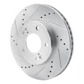DFC 01-03 Hyundai XG300 Front Left Drilled & Slotted Silver Brake Rotor