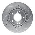 DFC 01-03 Hyundai XG300 Front Left Drilled & Slotted Silver Brake Rotor