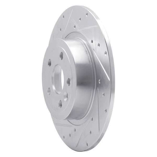DFC 16-19 Land Rover Range Rover Evoque Rear Left Drilled & Slotted Silver Brake Rotor