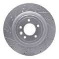 DFC 14-24 Land Rover Range Rover Sport Rear Left Drilled & Slotted Silver Brake Rotor