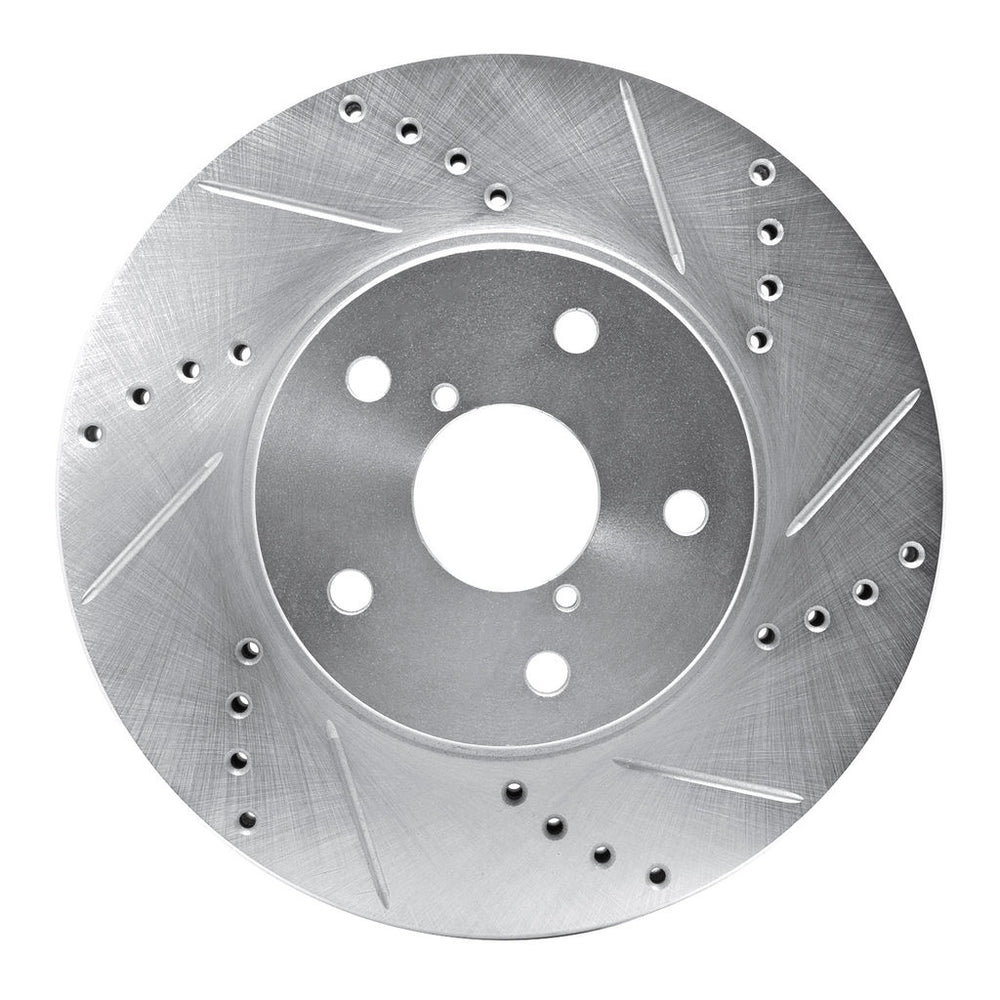 DFC 15-19 Subaru Legacy Front Right Drilled & Slotted Silver Brake Rotor