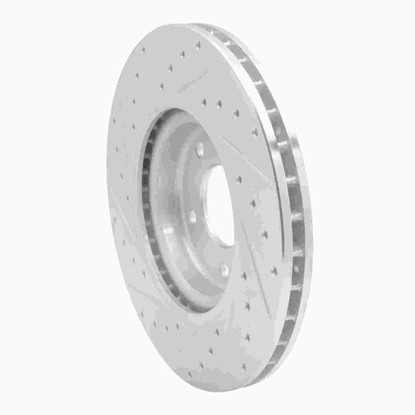 DFC 98-06 Jaguar XK8 Front Right Drilled & Slotted Silver Brake Rotor