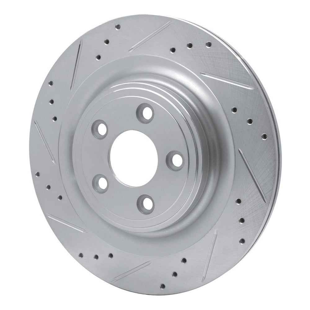 DFC 06-15 Jaguar XJR Rear Left Drilled & Slotted Silver Brake Rotor
