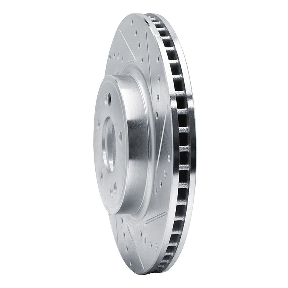 DFC 18-23 Genesis G70 Front Right Drilled & Slotted Silver Brake Rotor