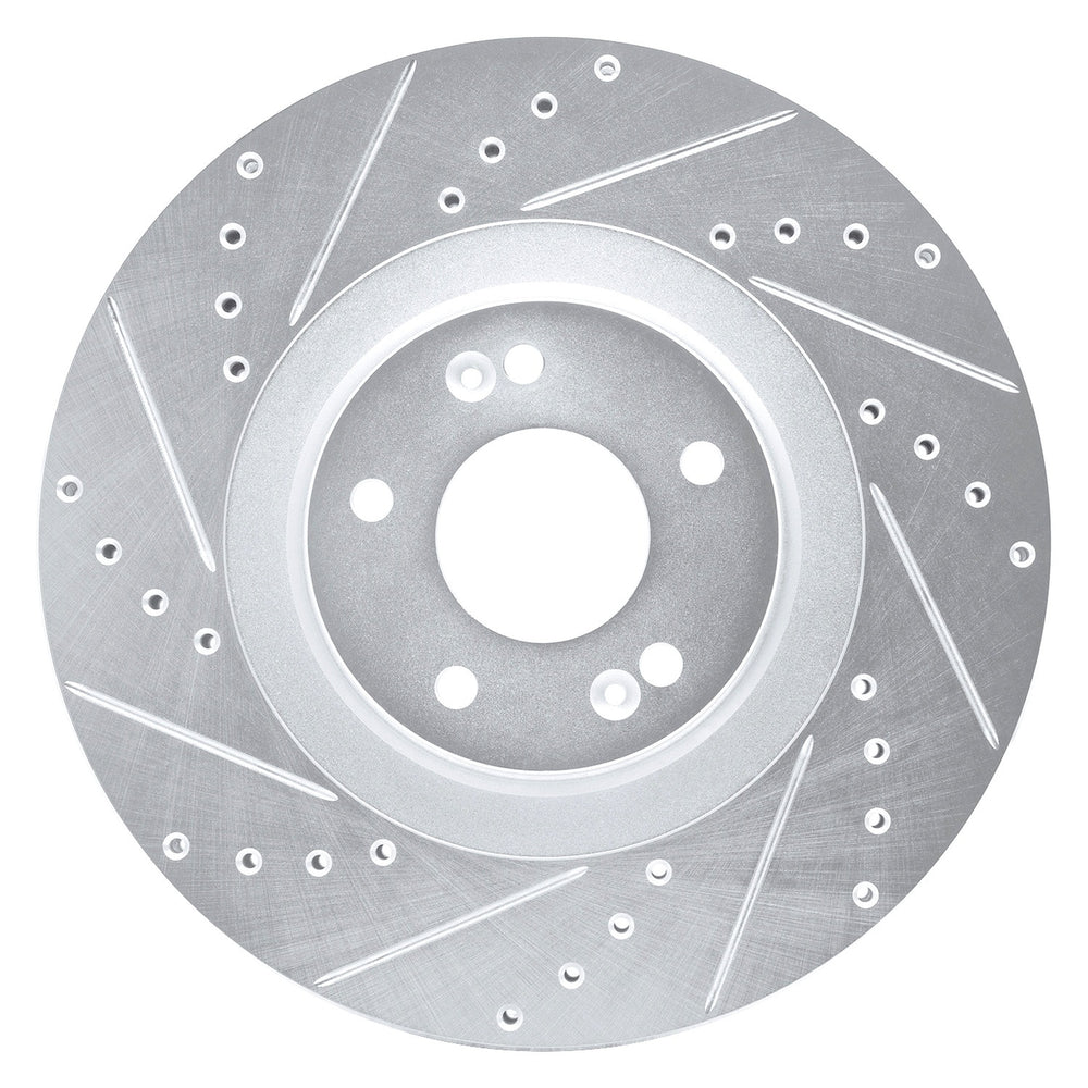 DFC 20-25 Hyundai Palisade Front Left Drilled & Slotted Silver Brake Rotor