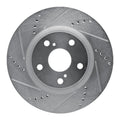 DFC 82-87 Volvo 740/745/760 Series Front Left Drilled & Slotted Silver Brake Rotor