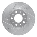 DFC 95-04 Volvo C70/850/V70/S70/S90/960/V90 Front Left Drilled & Slotted Silver Brake Rotor