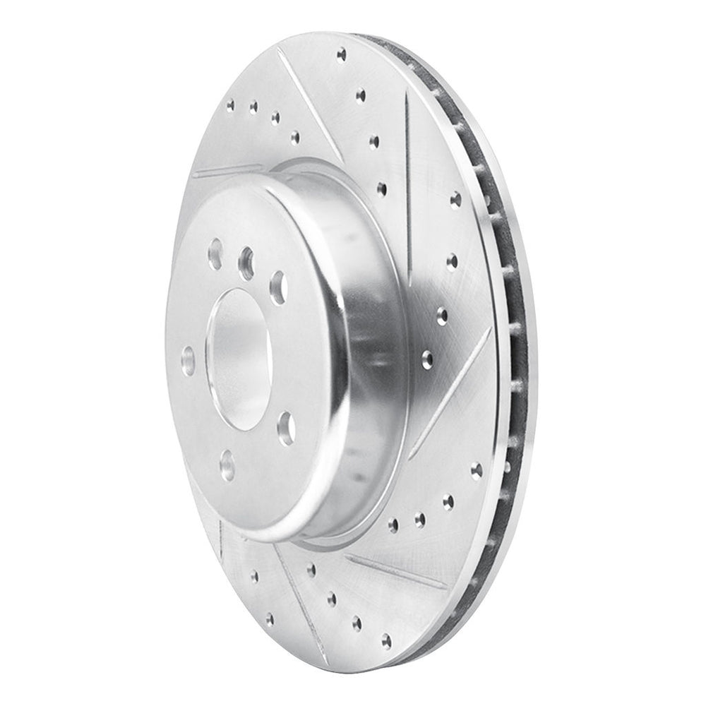 DFC 10-19 BMW 640i xDrive Gran Coupe Rear Right Drilled & Slotted Silver Brake Rotor