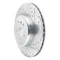 DFC 10-19 BMW 640i xDrive Gran Coupe Rear Right Drilled & Slotted Silver Brake Rotor