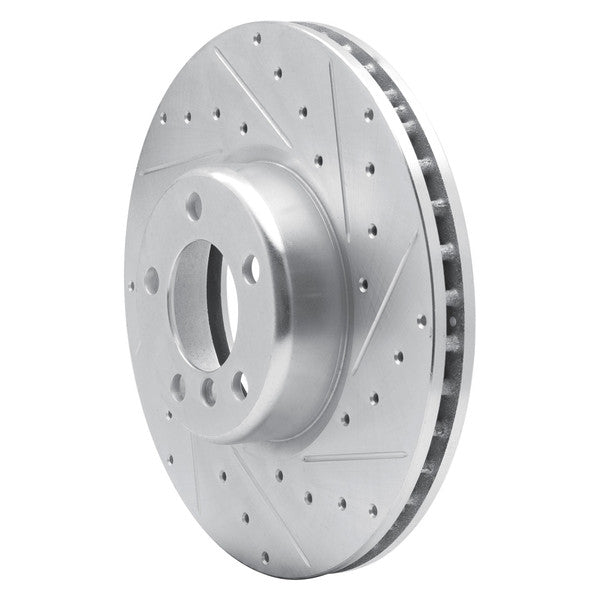 DFC 12-21 BMW 328d xDrive Front Right Drilled & Slotted Silver Brake Rotor