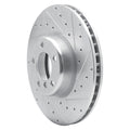 DFC 12-21 BMW 328d xDrive Front Right Drilled & Slotted Silver Brake Rotor