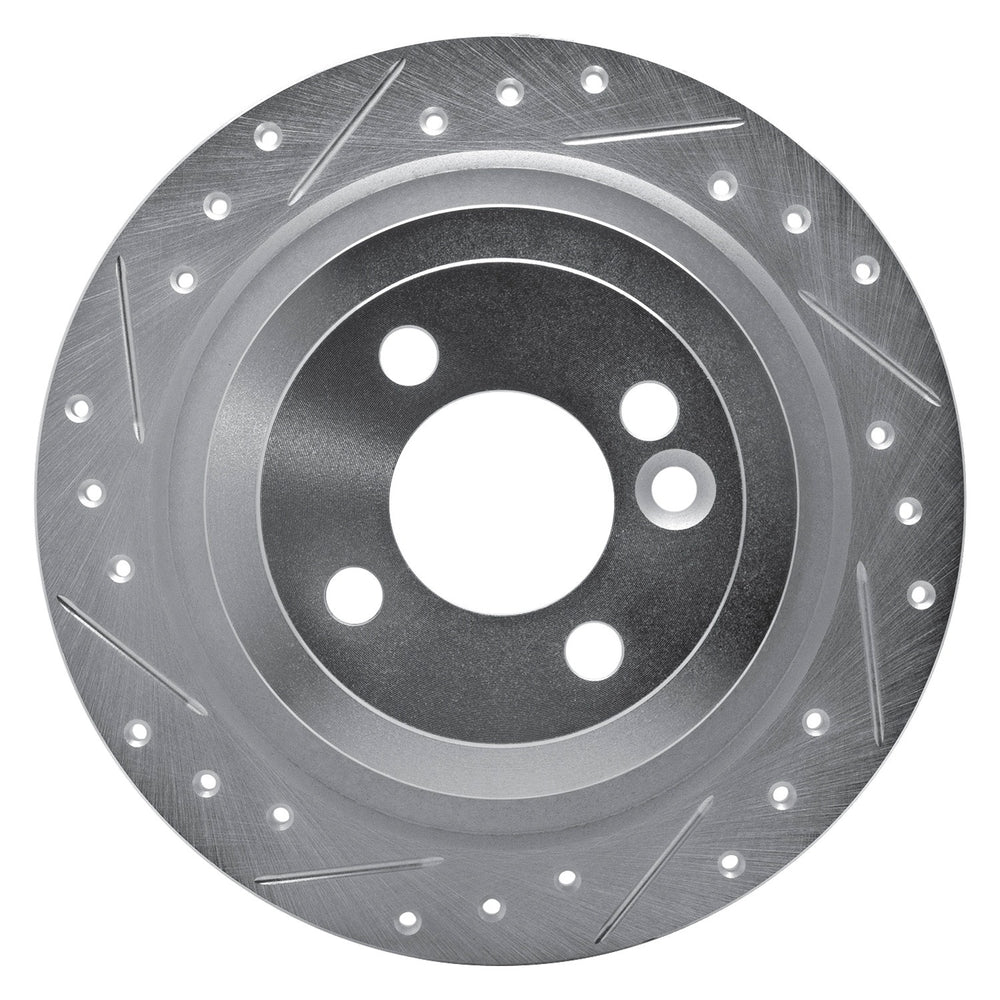 DFC 09-14 Mini Cooper (Excl Clubman) Rear Left Drilled & Slotted Silver Brake Rotor