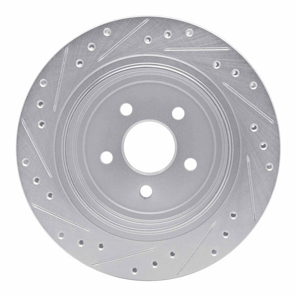 DFC 89-95 Chrysler LeBaron Rear Right Drilled & Slotted Silver Brake Rotor