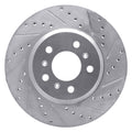DFC 06-16 Buick Lucerne Front Right Drilled & Slotted Silver Brake Rotor
