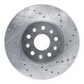 DFC 14-20 Cadillac CT6 Front Right Drilled & Slotted Silver Brake Rotor