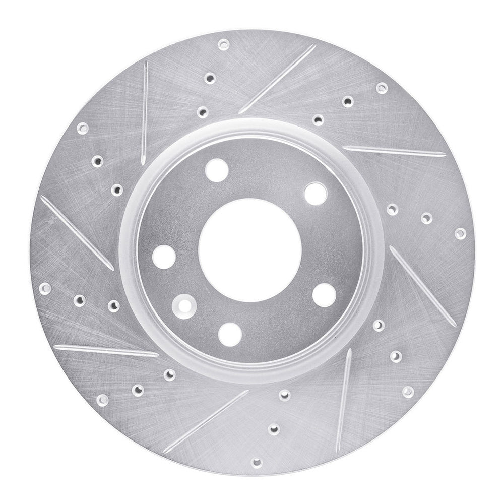 DFC 14-19 Chevrolet Corvette Front Left Drilled & Slotted Silver Brake Rotor