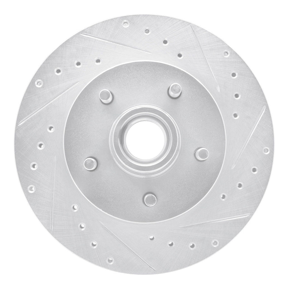 DFC 83-92 Chevrolet G20 Front Right Drilled & Slotted Silver Brake Rotor