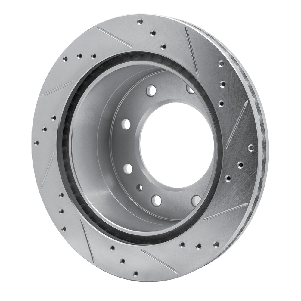 DFC 11-25 Chevrolet Suburban 3500 HD Rear Left Drilled & Slotted Silver Brake Rotor