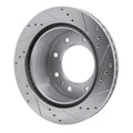 DFC 11-25 Chevrolet Suburban 3500 HD Rear Left Drilled & Slotted Silver Brake Rotor
