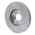 DFC 00-06 Ford Thunderbird Front Left Drilled & Slotted Silver Brake Rotor