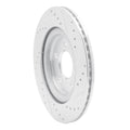 DFC 05-14 Ford Mustang Rear Left Drilled & Slotted Silver Brake Rotor