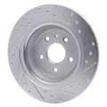 DFC 13-20 Ford Special Service Police Sedan Rear Left Drilled & Slotted Silver Brake Rotor