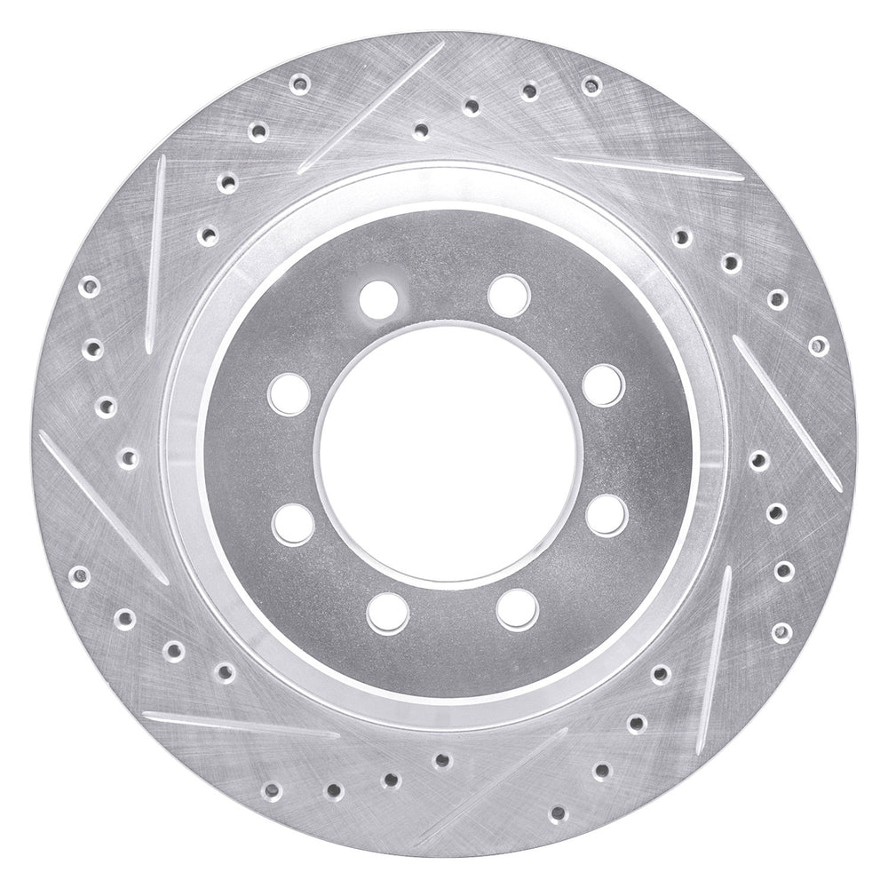DFC 75-94 Ford E-350 Econoline Front Left Drilled & Slotted Silver Brake Rotor