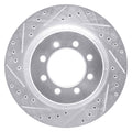 DFC 75-94 Ford E-350 Econoline Front Left Drilled & Slotted Silver Brake Rotor