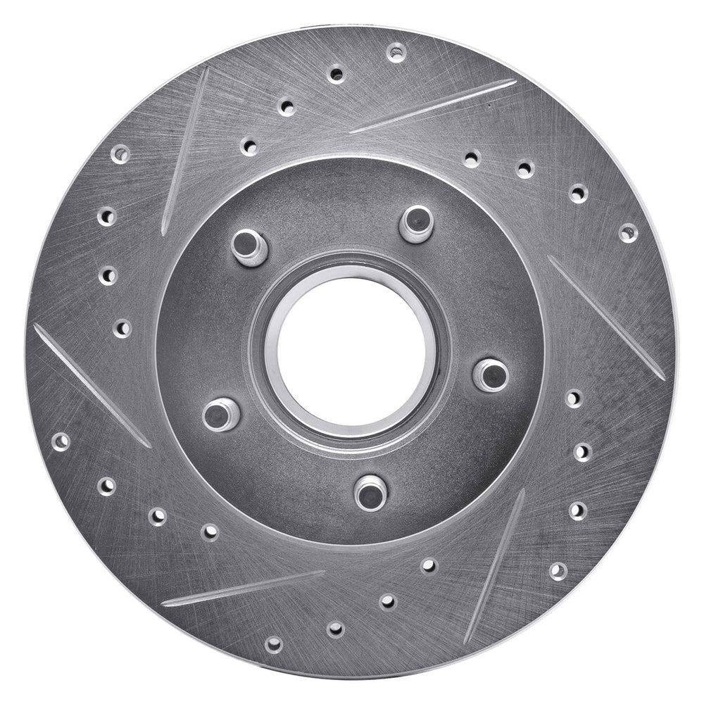 DFC 83-92 Ford Bronco II Front Left Drilled & Slotted Silver Brake Rotor