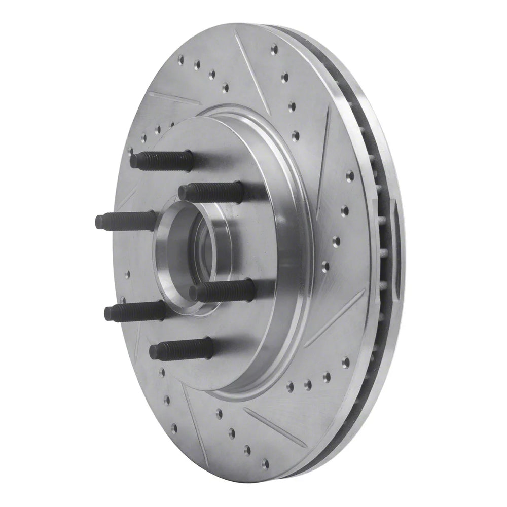 DFC 04-08 Ford F-150 RWD Front Right Drilled & Slotted Silver Brake Rotor