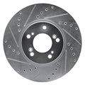DFC 99-04 Acura RL Front Left Drilled & Slotted Silver Brake Rotor