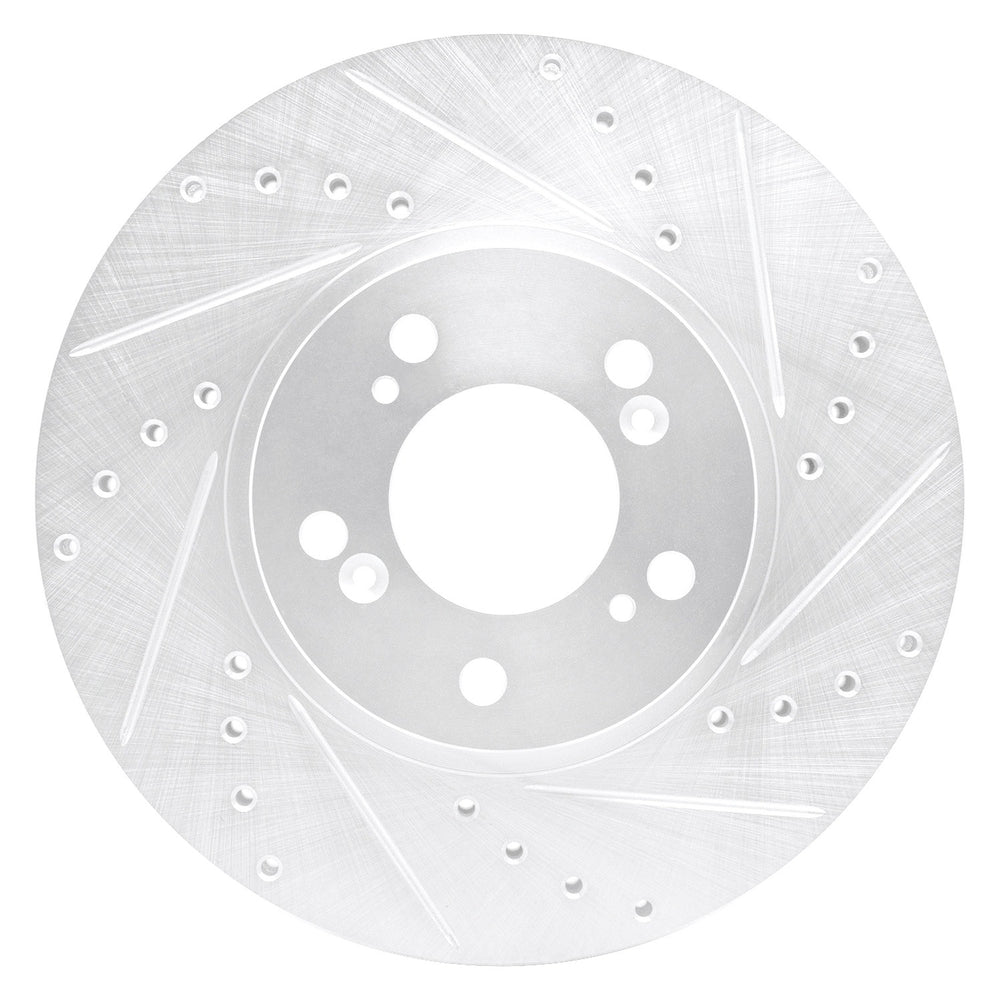 DFC 99-04 Acura RL Front Right Drilled & Slotted Silver Brake Rotor