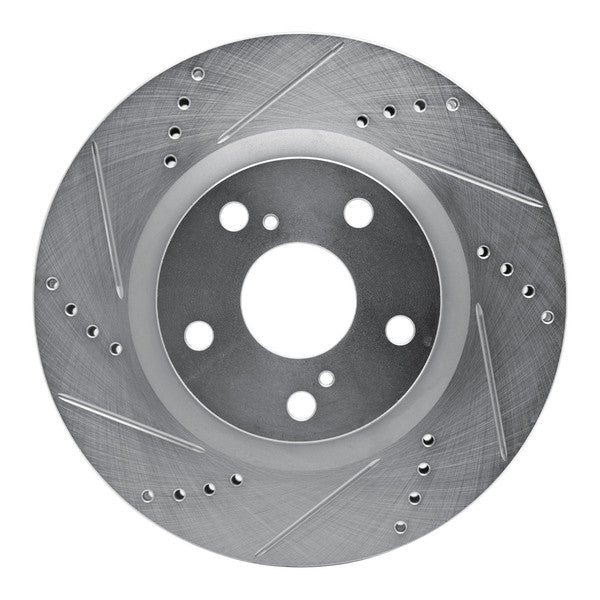 DFC 77-79 American Motors CONCORD Front Left Drilled & Slotted Silver Brake Rotor