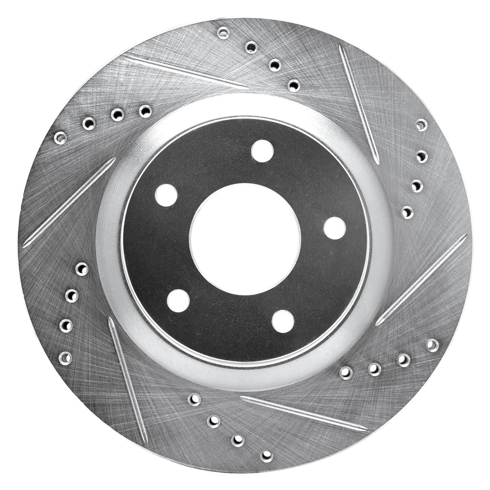 DFC 07-15 Nissan Sentra Front Right Drilled & Slotted Silver Brake Rotor