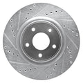 DFC 14-19 Nissan Rogue Front Left Drilled & Slotted Silver Brake Rotor