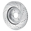DFC 14-19 Nissan Rogue Front Left Drilled & Slotted Silver Brake Rotor