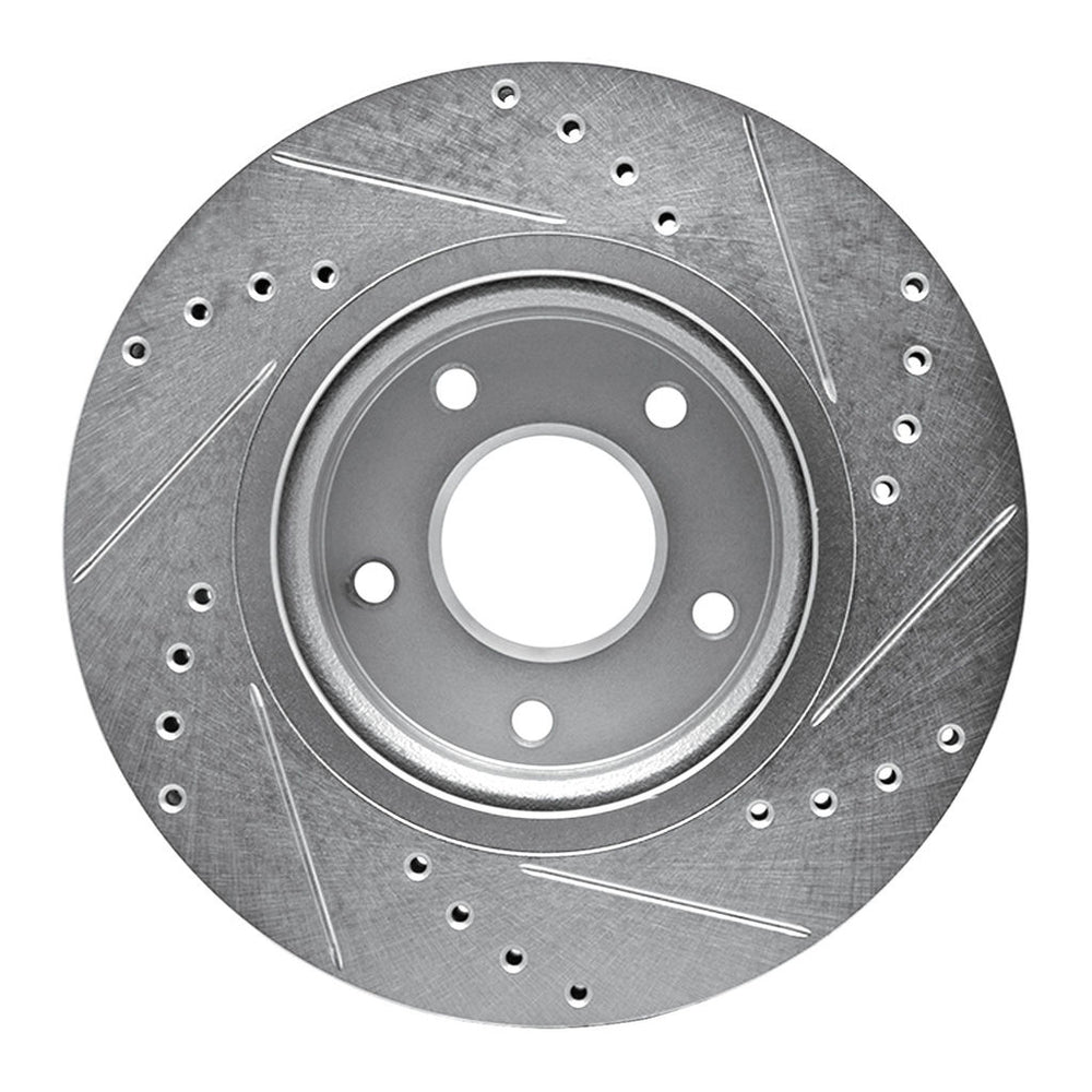 DFC 14-23 Nissan Rogue Sport Front Left Drilled & Slotted Silver Brake Rotor