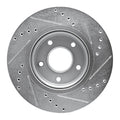 DFC 14-23 Nissan Rogue Sport Front Left Drilled & Slotted Silver Brake Rotor