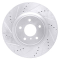 DFC 03-08 Infiniti G35 Front Left Drilled & Slotted Silver Brake Rotor