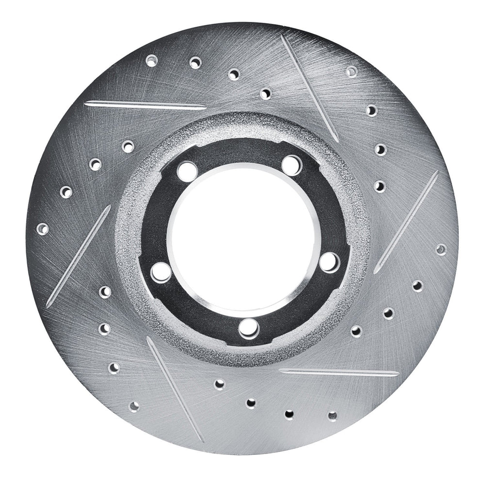 DFC 87-90 Mitsubishi Van Front Right Drilled & Slotted Silver Brake Rotor